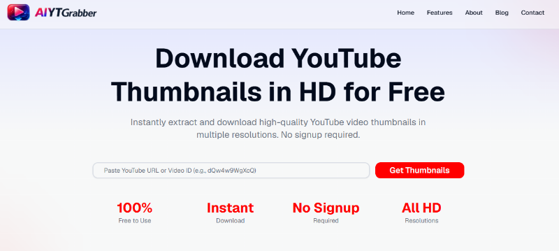 Скриншот YouTube Thumbnail Downloader