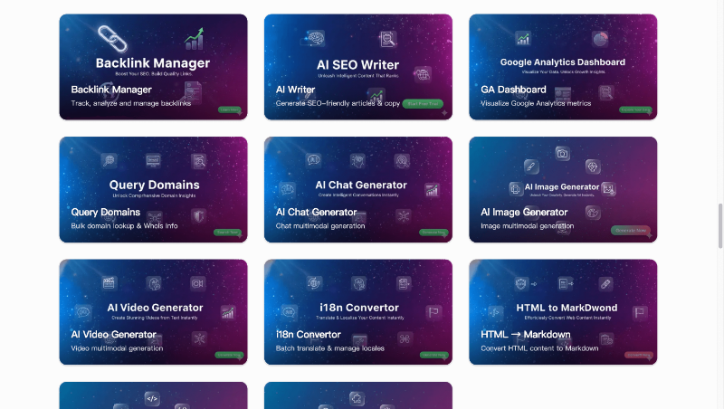 Скриншот AI All-in-One SEO Tools for Startup