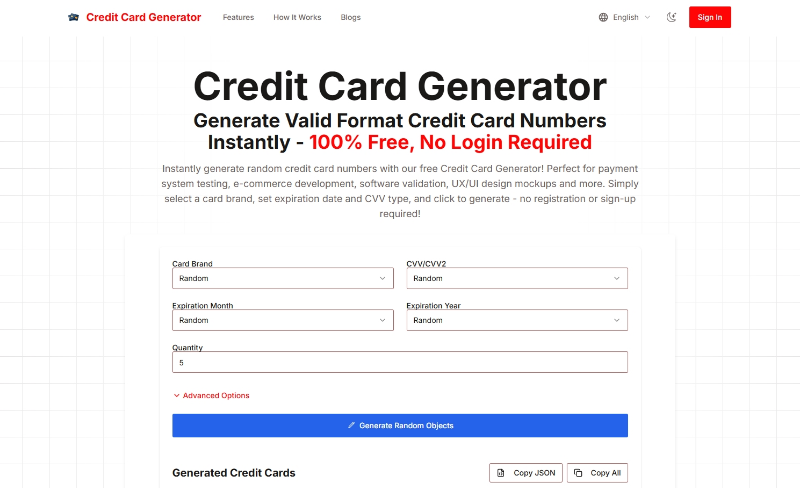 Скриншот Credit Card Generator