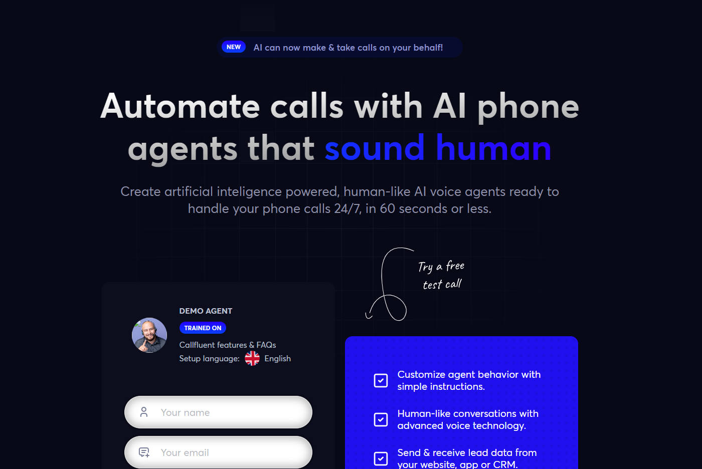 Скриншот CallFluent AI