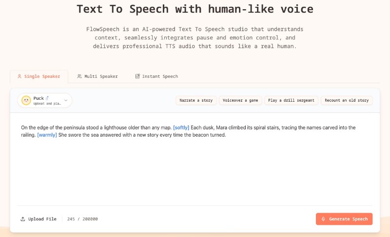Скриншот FlowSpeech
