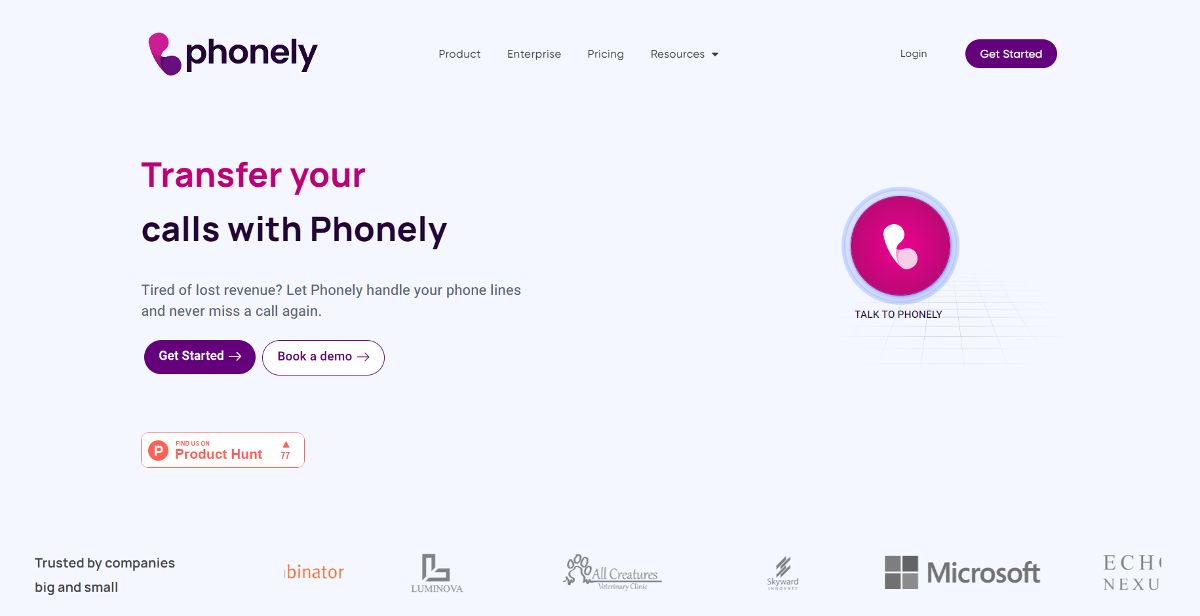 Скриншот Phonely AI