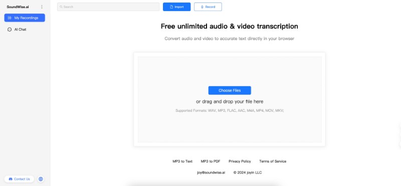 Скриншот SoundWise.ai